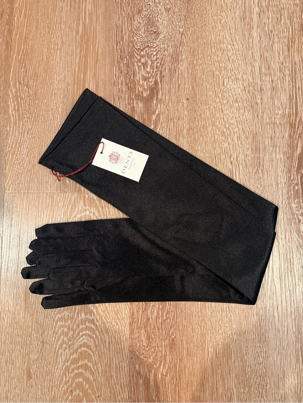 NEW Dents high quality black satin gloves 
Charlotte gloves